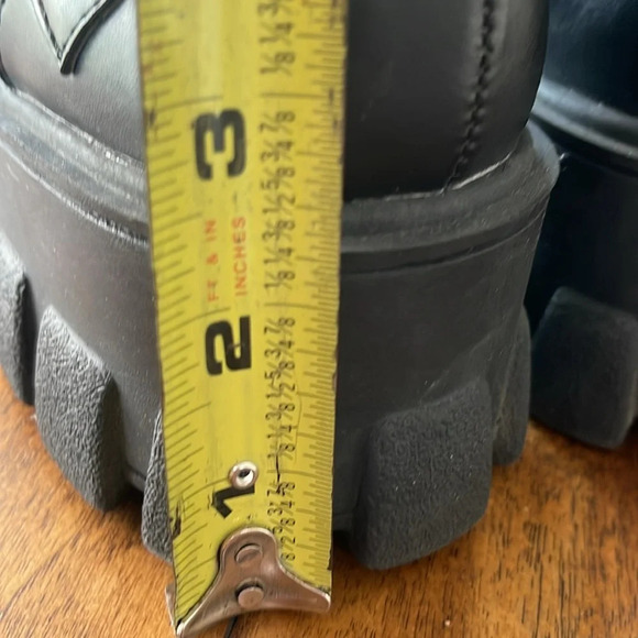 Forever 21 Buckle Chunky Platform Faux Leather lace up Booties size 6.5 - Picture 9 of 16